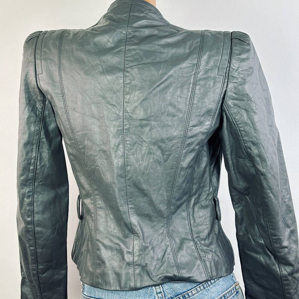 Vintage 70s leather jacket blazer biker jacket - Picture 7 of 9